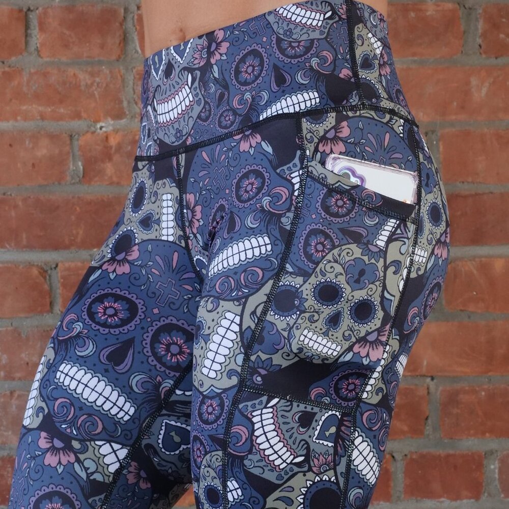 Constantly Varied Gear | CVG | Midnight Skulls | Capri Leggings - Picture 2 of 3